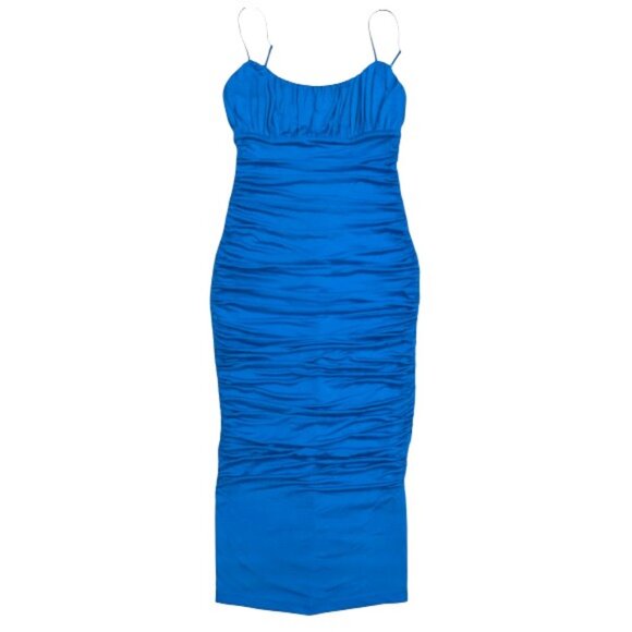 Lovers + Friends Emma Ruched Bodycon Midi Dress Sexy Blue REVOLVE Women’s XS - Picture 2 of 13